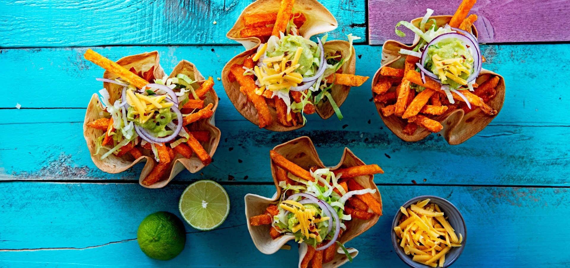 Tortilla wraps with sweet potato fries header
